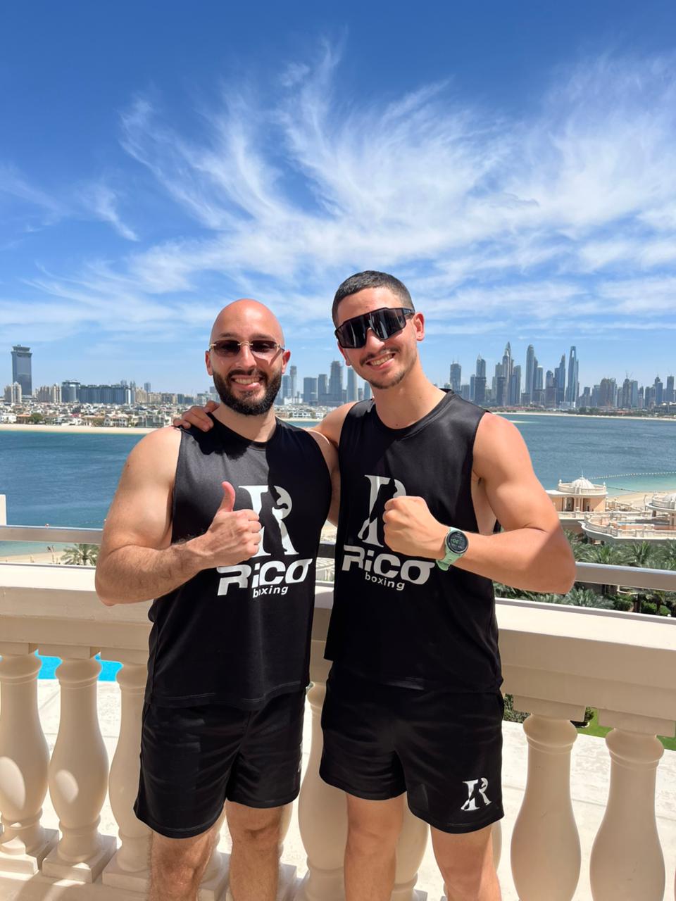 Post-training session with entrepreneur Daniele Pescara in Dubai overlooking Palm Jumeirah